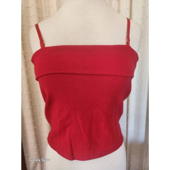 T32 Red adjustable spaghetti strap tank top - Picture 1 of 4
